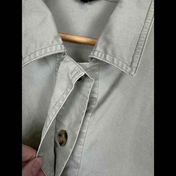 FRYE Olive Washed Chino Chore Utility Boxy Cut Jacket SIZE L - Picture 4 of 5